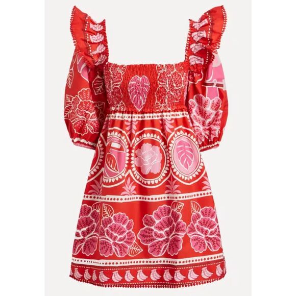 NWOT FARM Rio Summer Sunrise Cotton Mini Dress, XS $280 - Picture 2 of 10